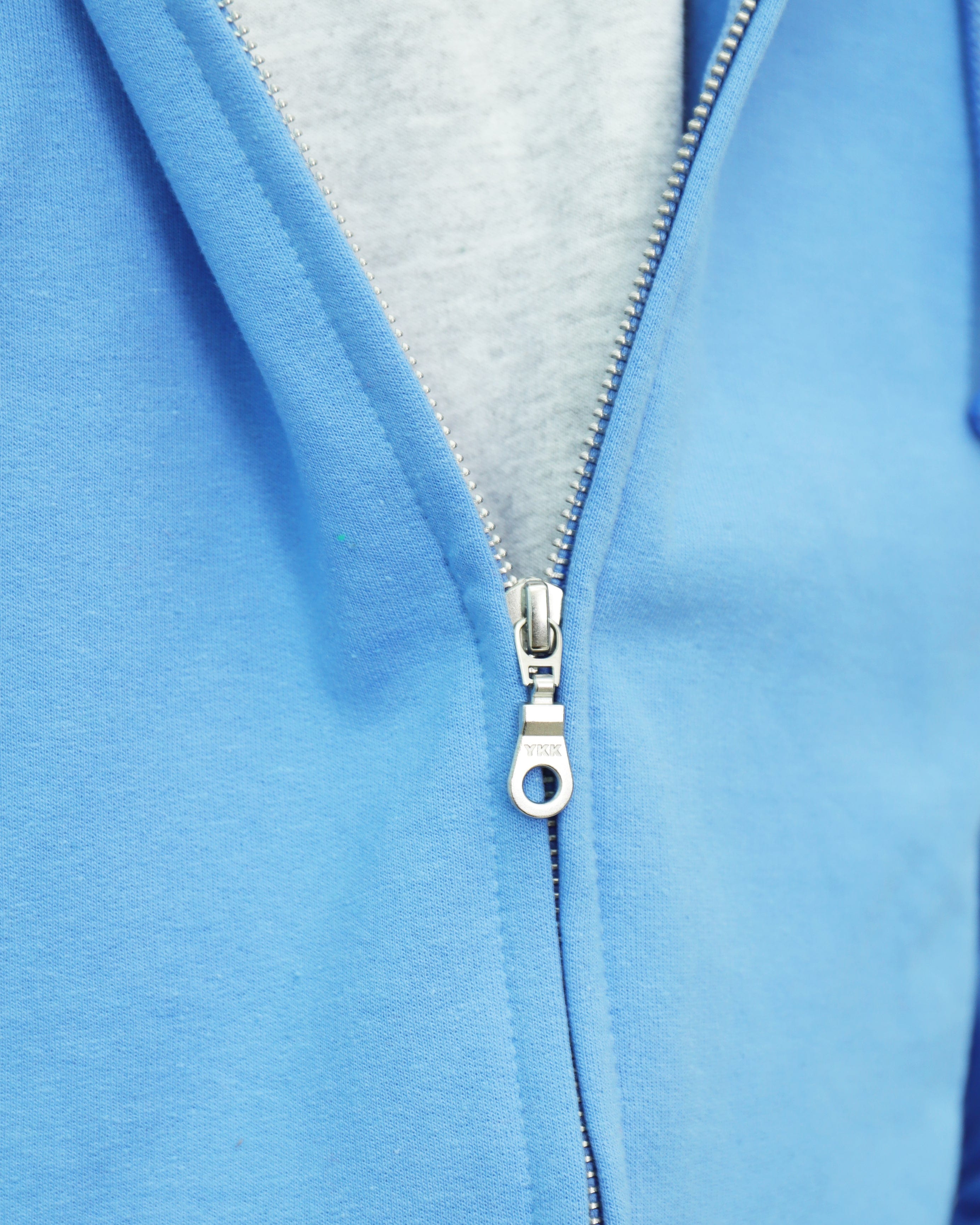 Light blue oversized zip up online hoodie